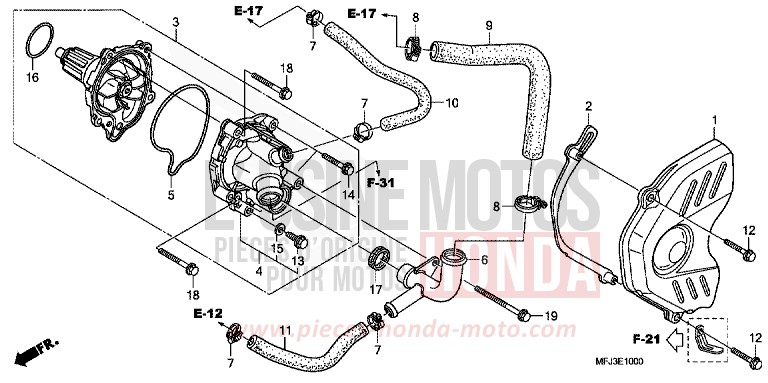 WASSERPUMPE von CBR600RR ABS PEARL SUNBEAM WHITE (NHA66H) von 2010